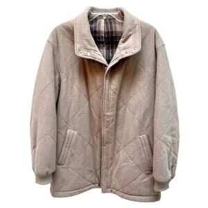 Valmeline Sportiv Mens Wool Blend Beige Quilted Jacket Size 54/Large